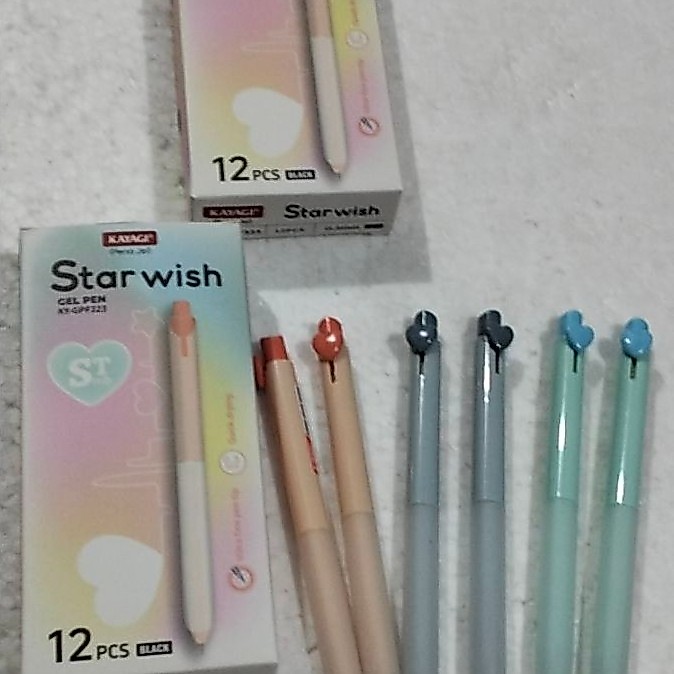 PEN GEL KY - GPF323 HITAM 0,5 STAR WISH MEREK  KAYAGI