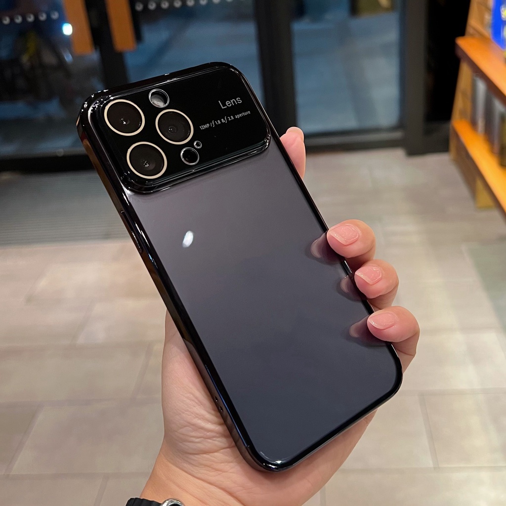 IPHONE Casing Ponsel Transparan Plating High end Baru Untuk Iphone14 13 12 Pro Max Dengan Perlindungan Film Lensa shockproof Case Cover