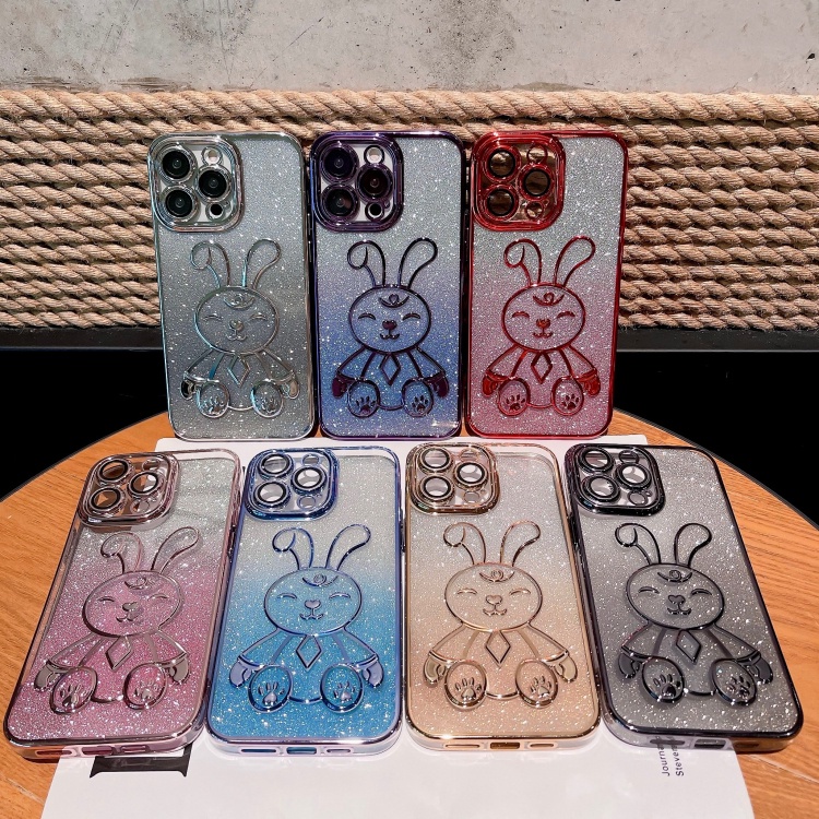 Casing Ponsel Transparan Glitter Baru Untuk Iphone14 13 12 11 Pro Max Mewah 6D Plating Casing iPhone Soft Case