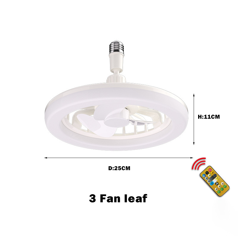 2 in 1 Ceiling Fan with LED Light E27 Ceiling Fan With Remote Control Silent Ceiling Fan Light