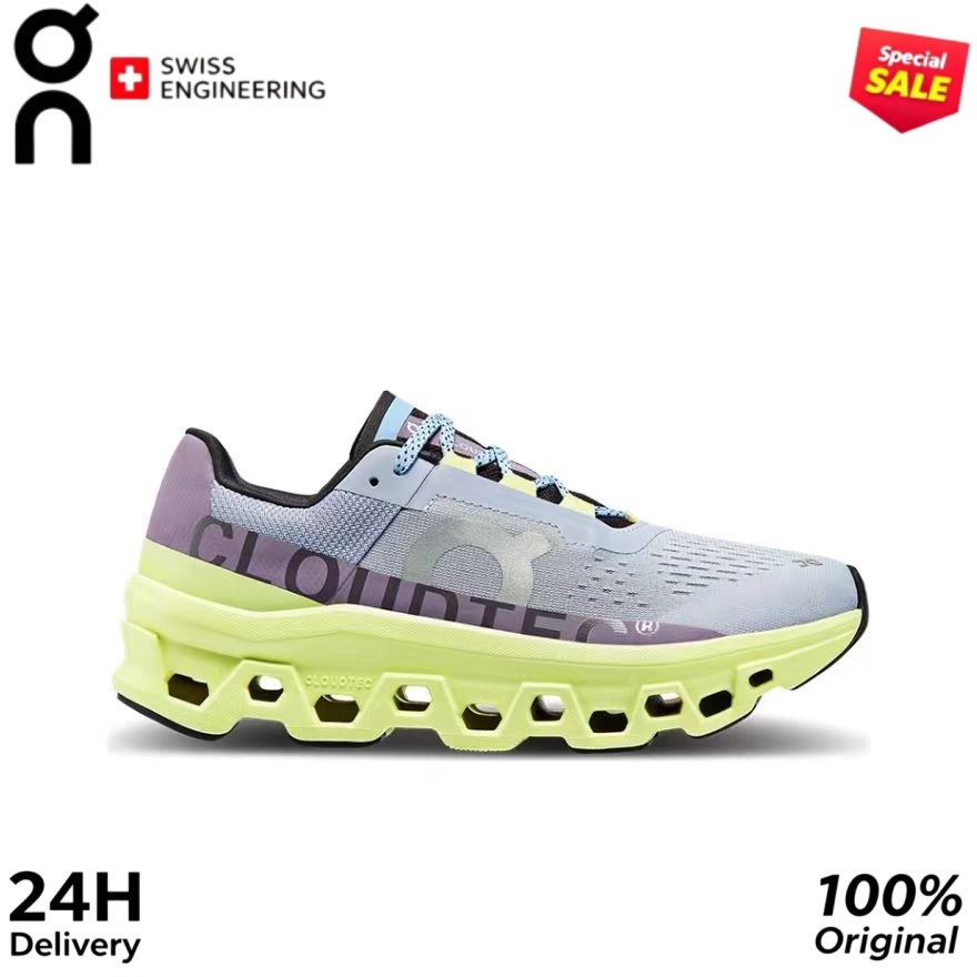 On Cloud MONSTER Women's gray yellow running shoes