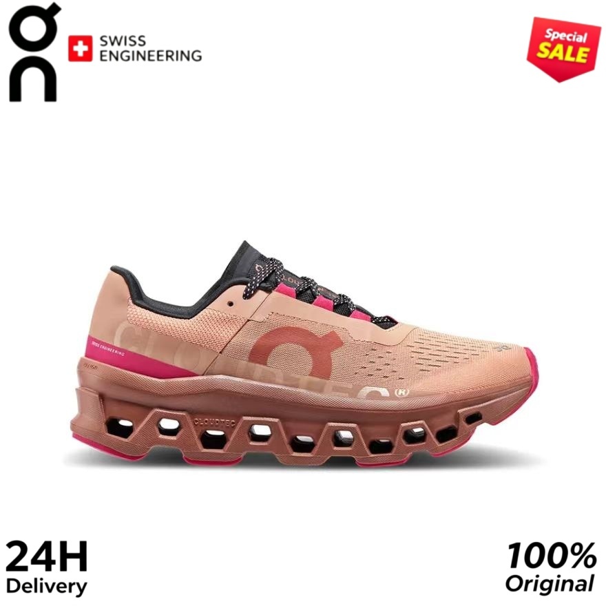 On Cloud MONSTER Women's Rose Pink Cork Running Shoes