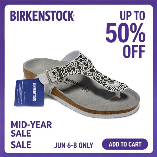 Birkenstock Gizeh metal leopard print silver cork insole casual slippers Original