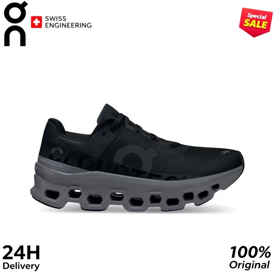On Cloud MONSTER Women's running shoes in black and gray