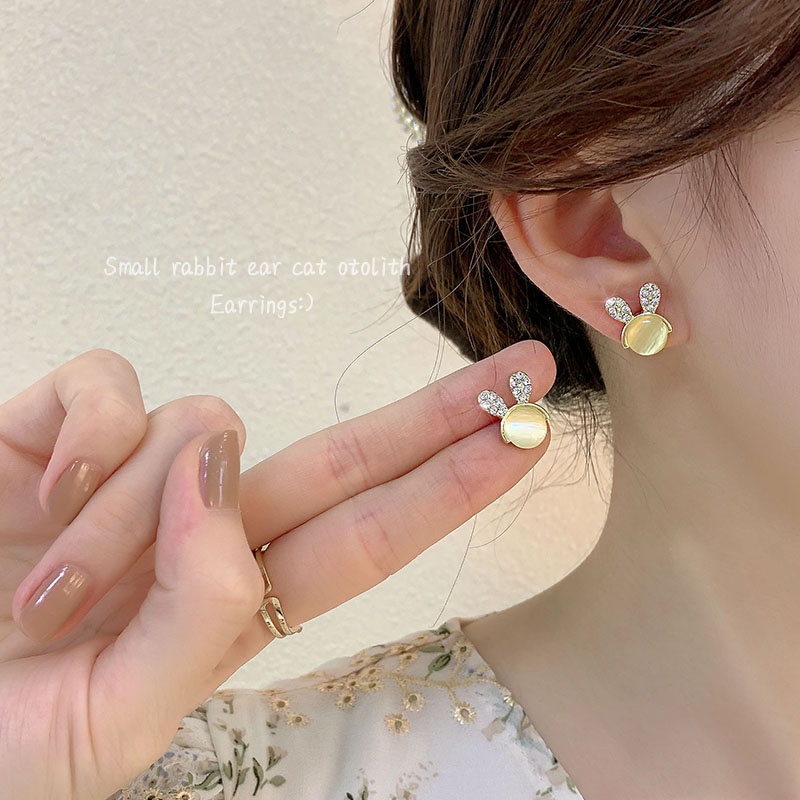 Anting Opal Anting Temperamen Elegan Anting Lucu