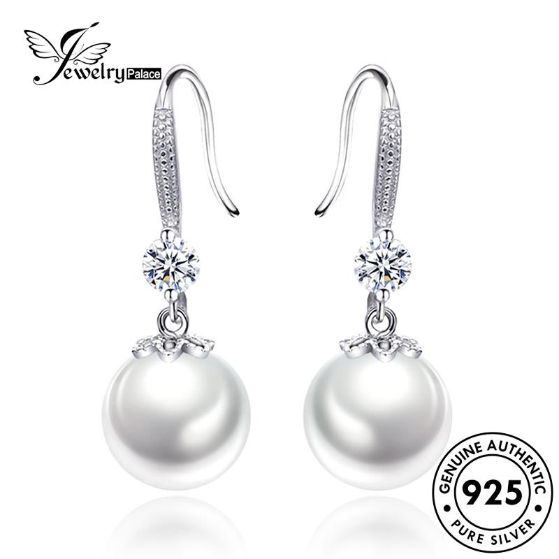 Jewelrypalace Fashion Hoop927 Perak Mutiara Wanita Rumbai Perhiasan Asli Anting M033