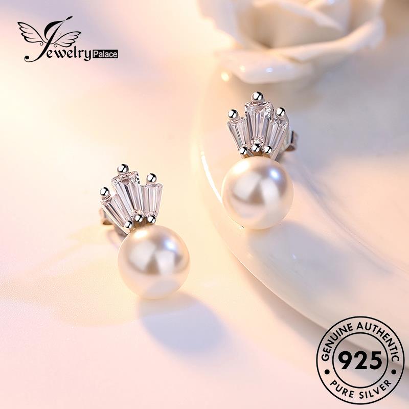 Jewelrypalace Anting Perak Asli Fashion Wanita Mutiara Stud Perhiasan928 Rumbai M034