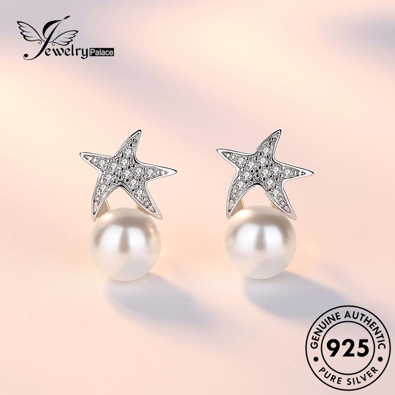 Jewelrypalace Anting Perak Asli Fashion Wanita Mutiara Stud Perhiasan928 Rumbai M034