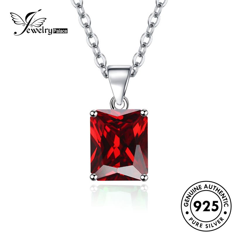 Jewelrypalace Kalung Perak Citrine Love Safir Moissanite Asli Ruby Emerald Berlian Perhiasan930Hati Wanita M036