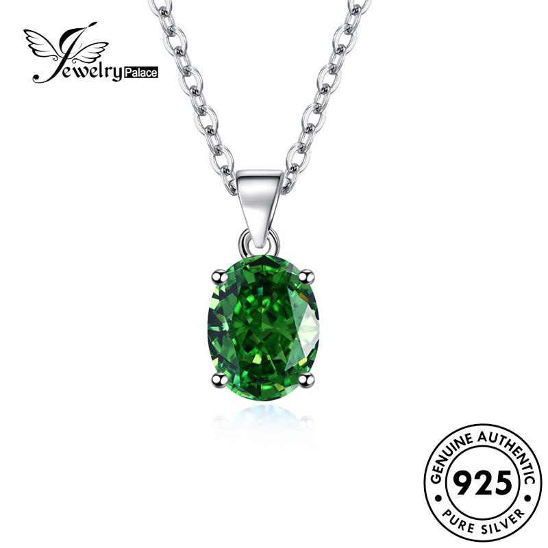 Jewelrypalace Kalung Perak Citrine Love Safir Moissanite Asli Ruby Emerald Berlian Perhiasan930Hati Wanita M036