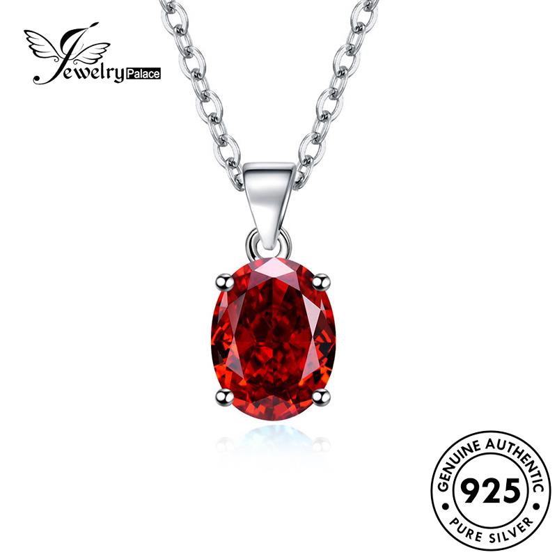 Jewelrypalace Kalung Perak Citrine Love Safir Moissanite Asli Ruby Emerald Berlian Perhiasan930Hati Wanita M036