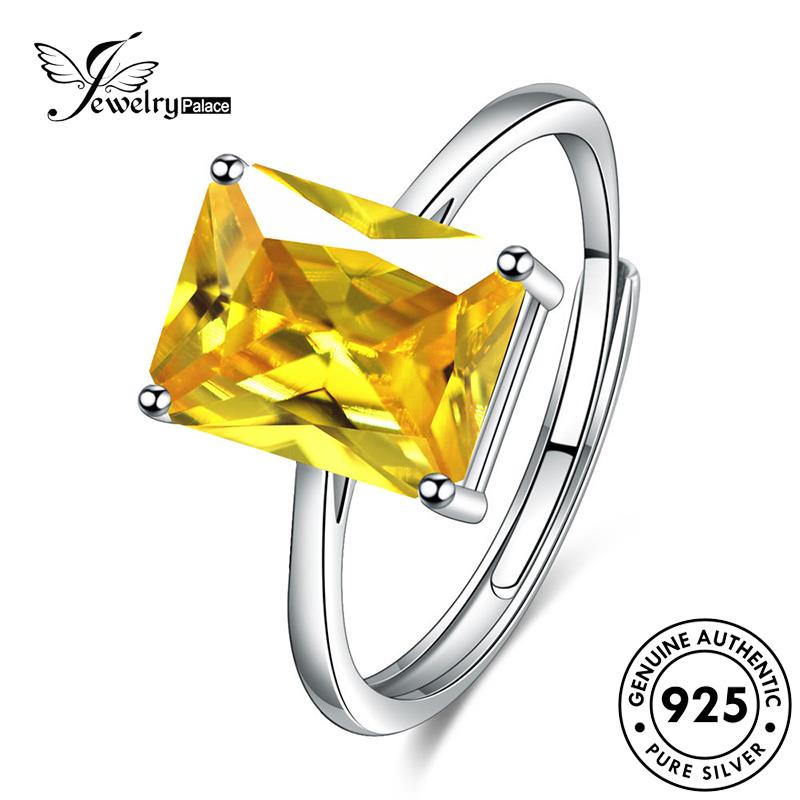 Jewelrypalace Perak Asli931Wanita Cincin Hati Safir Perhiasan Ruby Moissanite Berlian Love Emerald Citrine M037