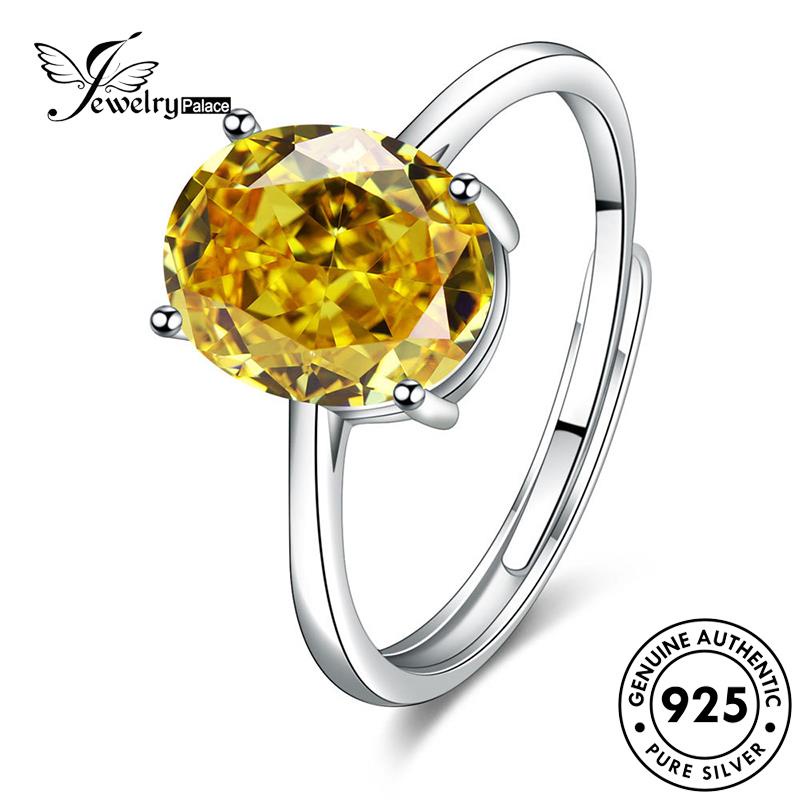 Jewelrypalace Perak Asli931Wanita Cincin Hati Safir Perhiasan Ruby Moissanite Berlian Love Emerald Citrine M037