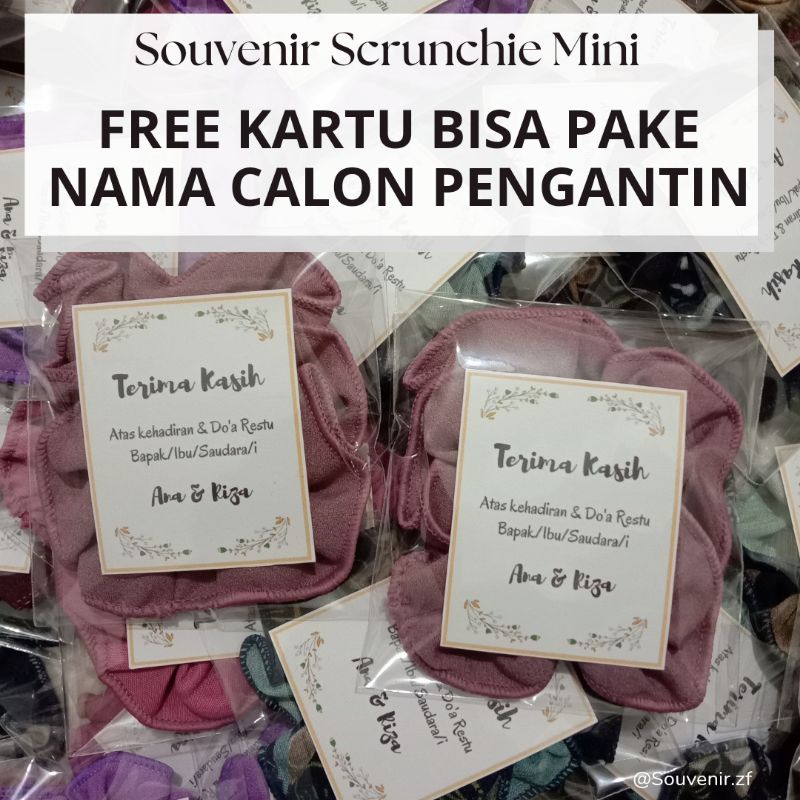 100pcs Souvenir scrunchie mini