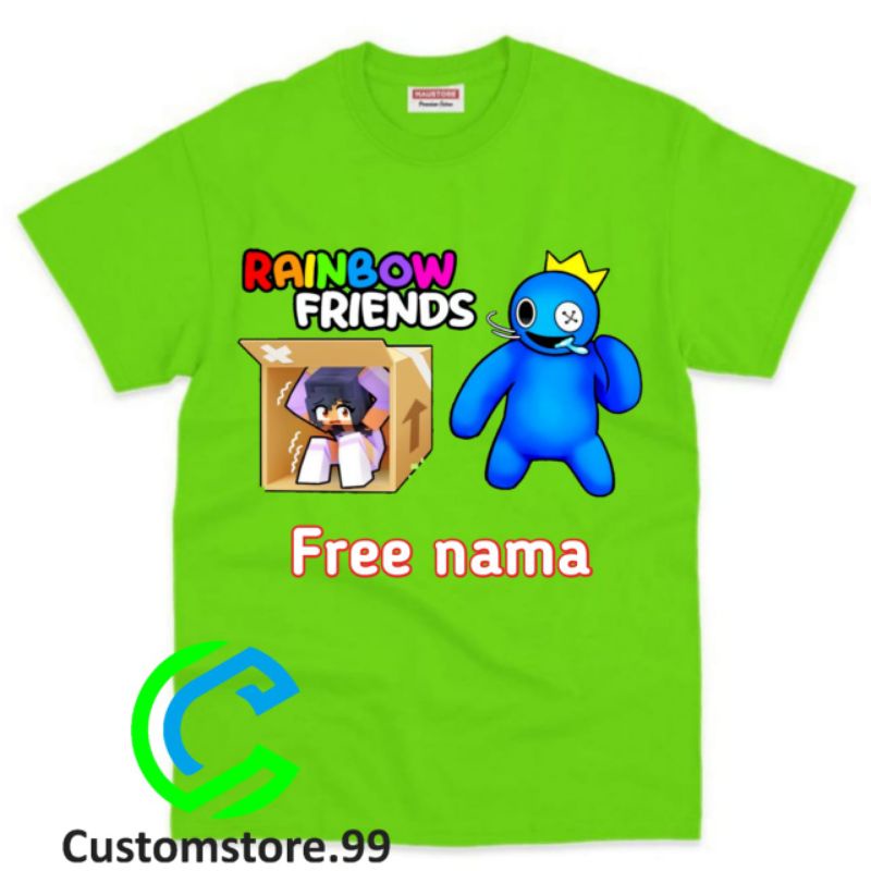 BAJU ANAK KAOS ANAK RAINBOW FRIENDS FREE NAMA TERBARU BAHAN PREMIUM