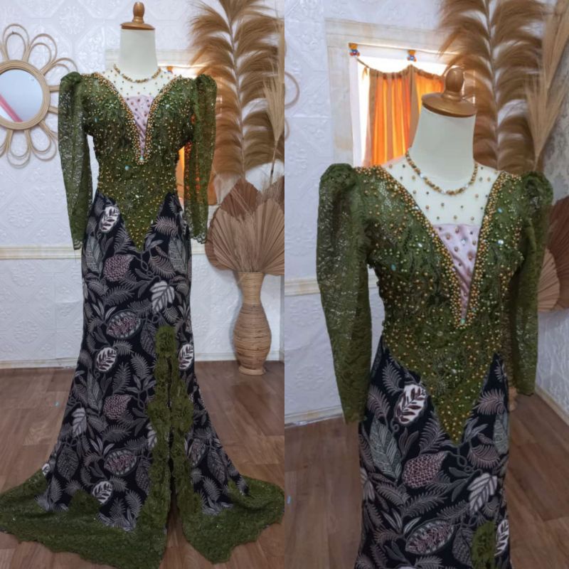 kebaya batik lengan balon / baju wisuda
