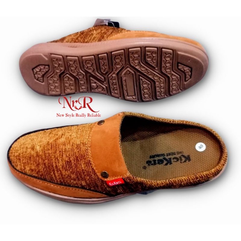 SEPATU SANDAL SELOP PANTOFEL KULIT COKLAT TUA PRIA WANITA/SENDAL SELOP BUSTONG LAKI LAKI/SEPATU SENDAL COWOK KERJA KANTOR FORMAL RESMI KONDANGAN