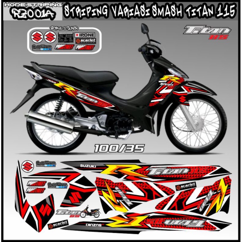 striping sticker suzuki smash titan 125 decal variasi smash titan 125