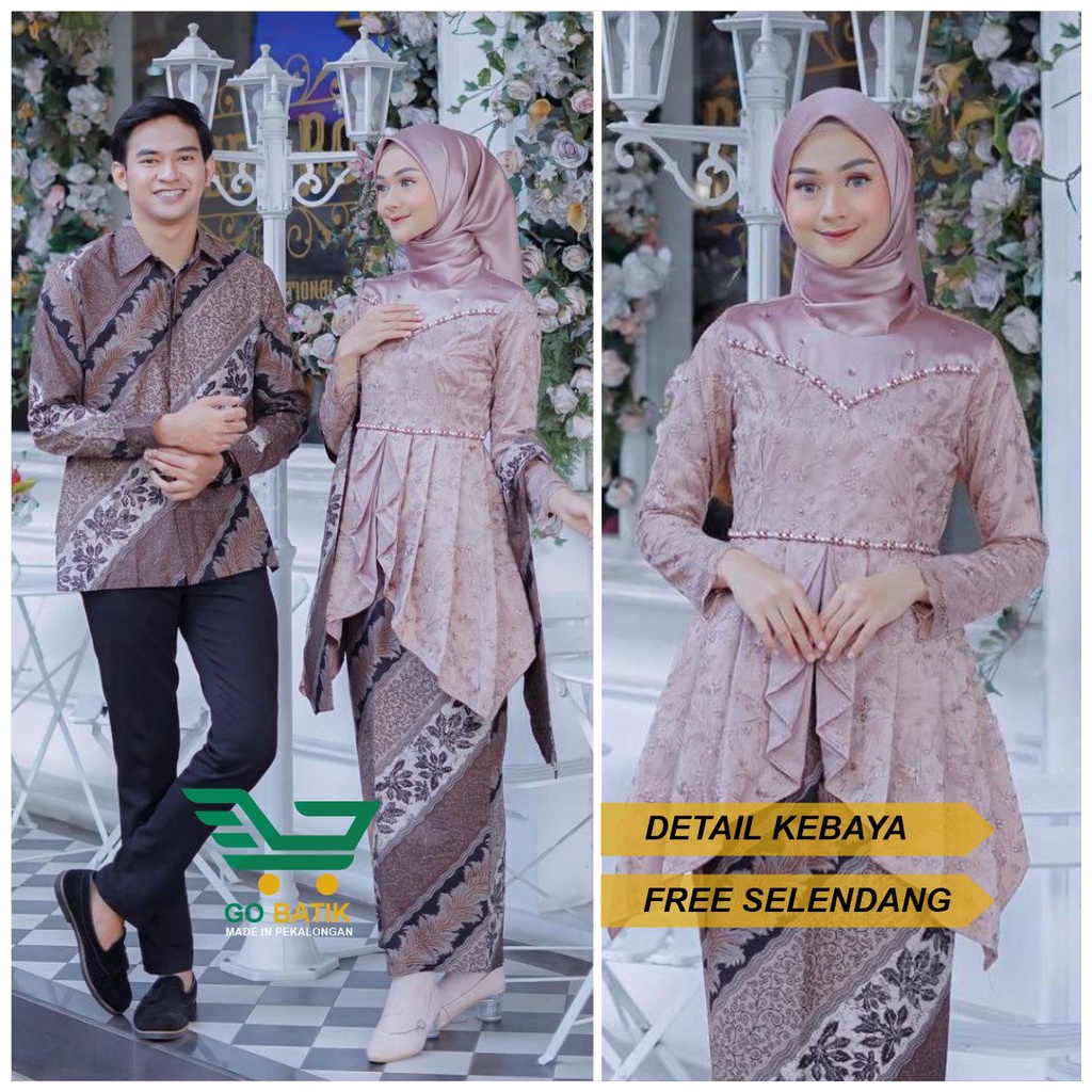 Jual Batik Couple Kebaya Modern Kebaya Wisuda Kebaya Couple Lamaran Baju Tunangan Batik Brukat 5814