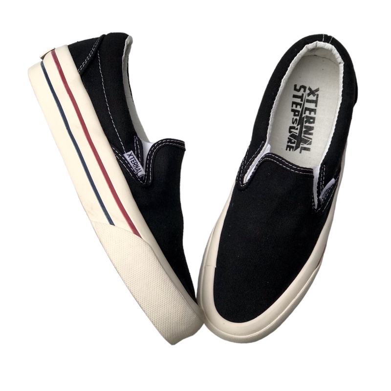 Sepatu XternalStepSure - Slip On Mac Black Red Blue