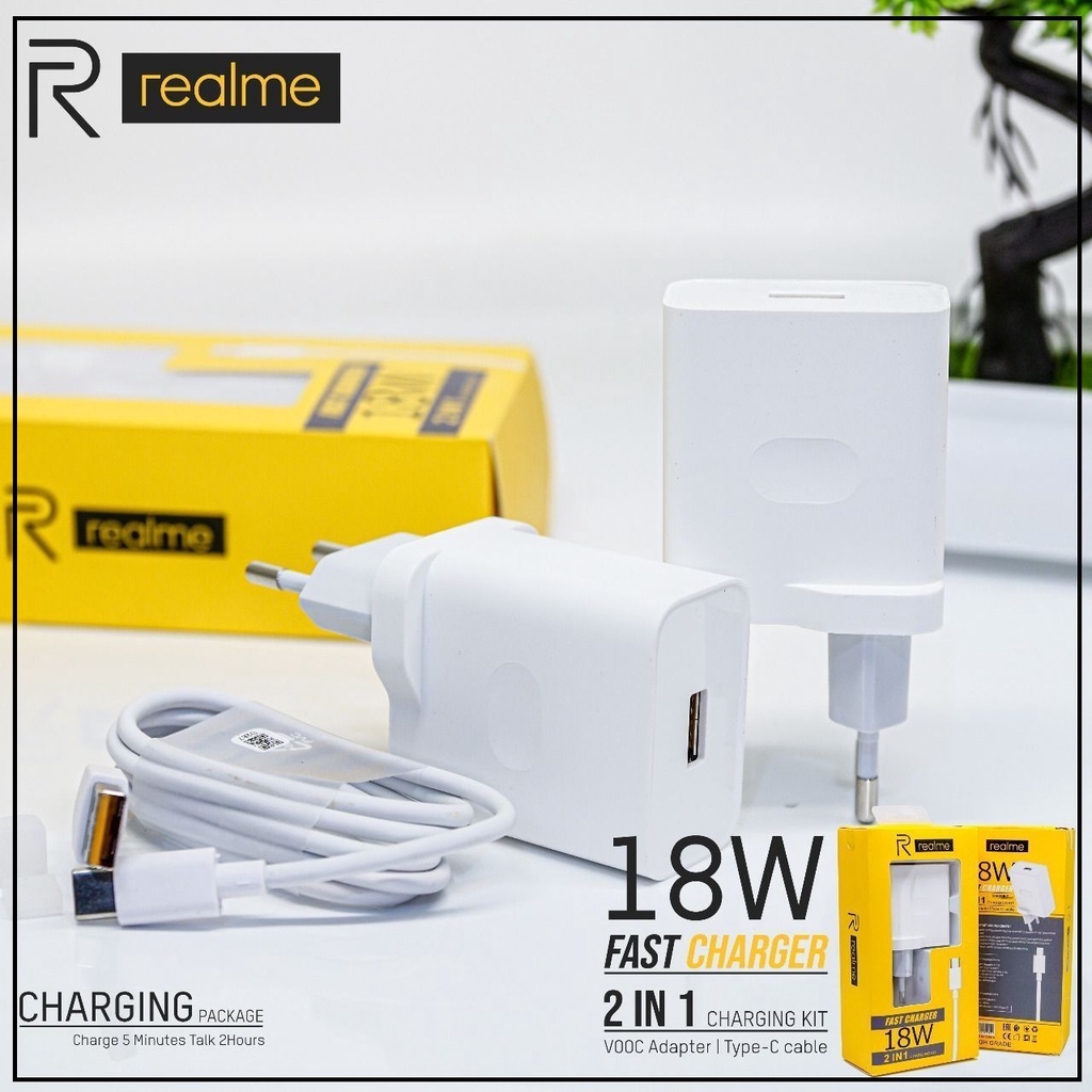 (ba) TC/Travel Charger Fast Charging Realme 18W Type-C Cable