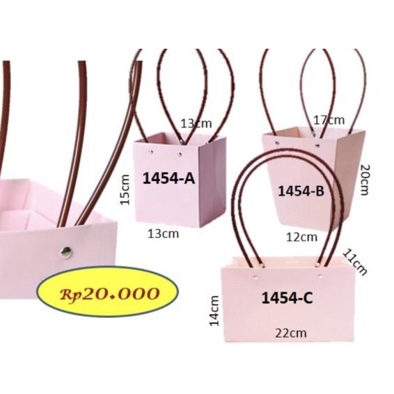 

Korea Vintage Flower Box - Handy flower box PINK color barang florist - pink B