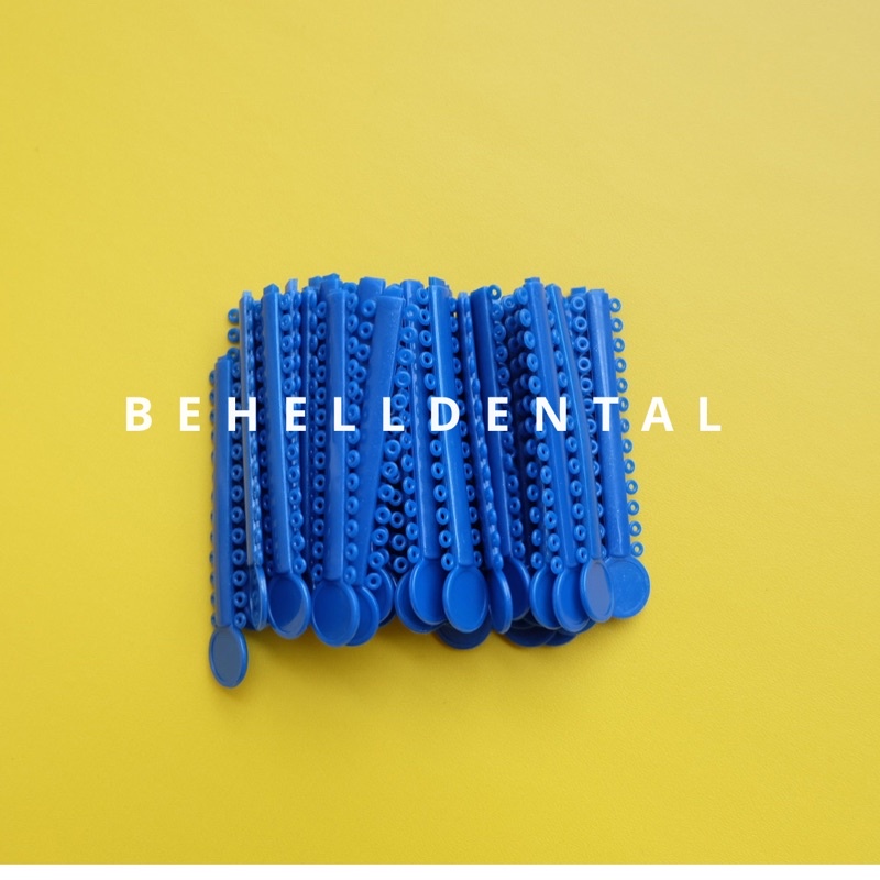 1 PACK ISI 40 PICS TEBAL KARET BEHEL MOTIF POWER O PREMIUM ORIGINAL Warna NAVY / BIRU DONGKER - Ligature Ties Tie - Dental Rubber Band Elastis Braces Ortho Orthodontik Orthodontics Kawat Gigi Behelldental