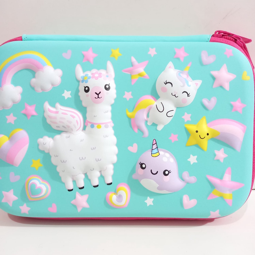 Tempat Pensil 3D Timbul Karakter Motif Ilama Tosca Kotak pensil Alpaca Unicorn  Lucu Kado ultah anak cewe Hadiah anak Perempuan