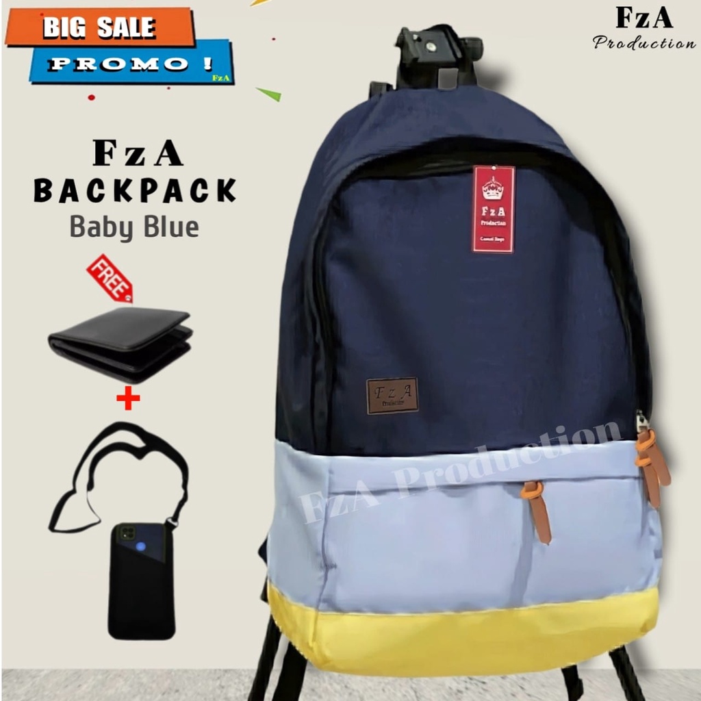 Tas Ransel Distro Kasual Pria Wanita Tas Ransel Laptop Tas Punggung Backpack Original FzA Free Dompet Sakko HP