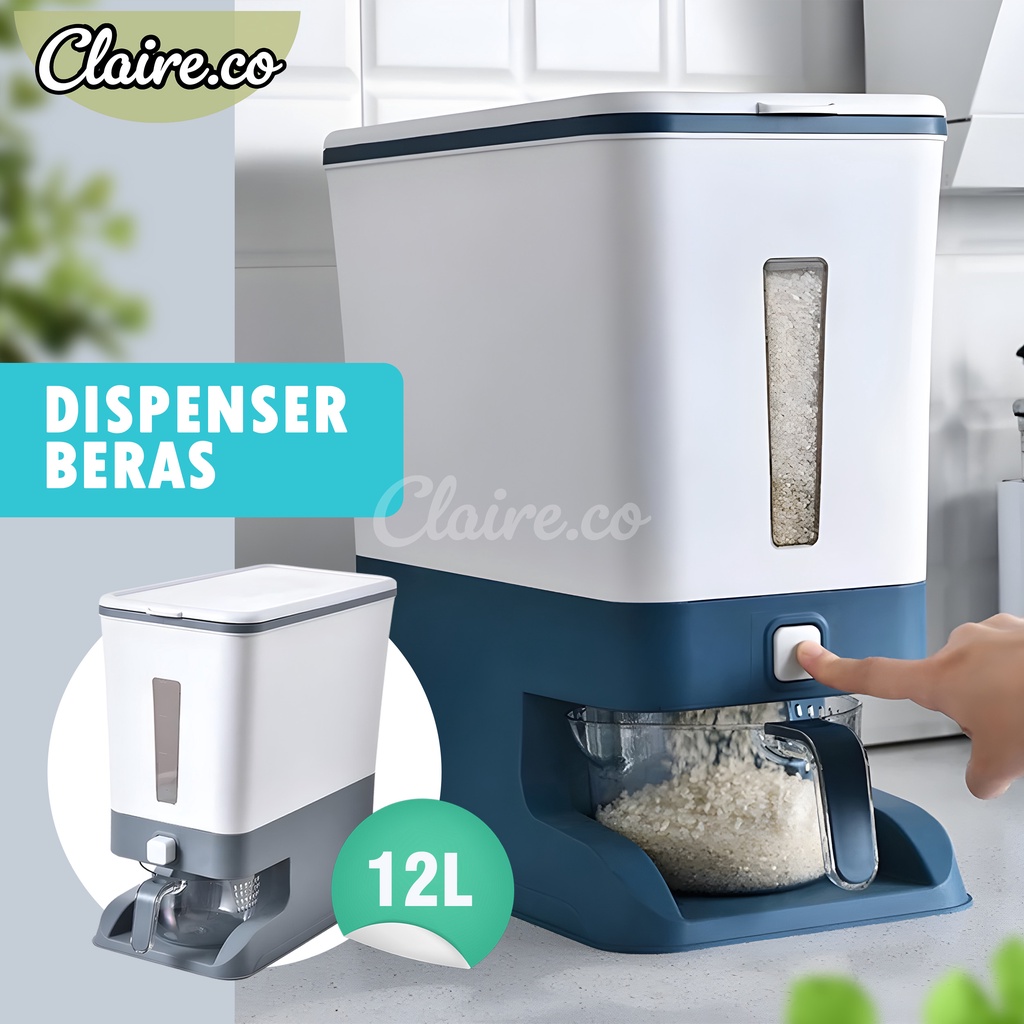 Dispenser Beras WBOM02 Rice Box 12Kg Tempat Penyimpanan Beras Otomatis + Wadah Pengering