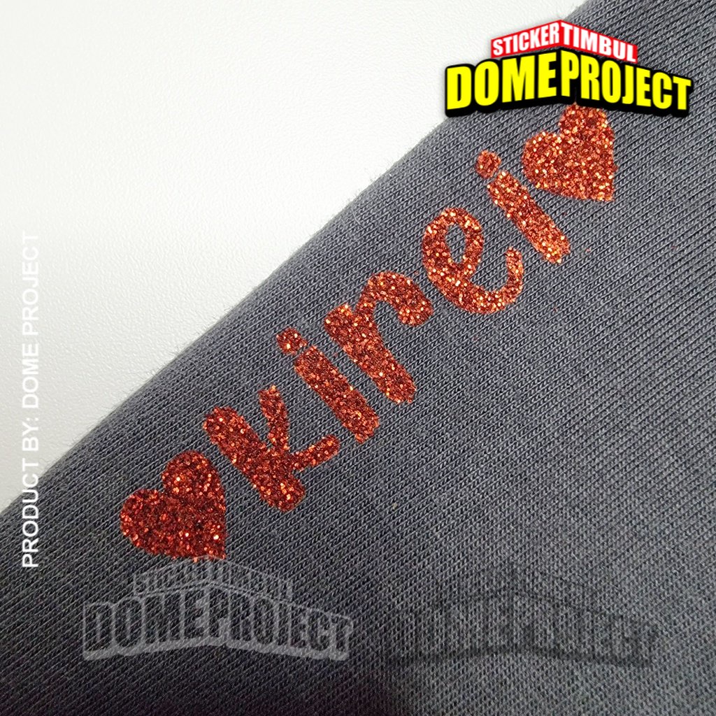 STIKER BAJU IRON PATCH GLITTER GEMERLAP SABLON CUSTOM NAMA ANAK SABLON SETRIKA UNTUK KAIN