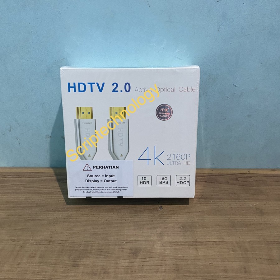 Kabel NYK HDMI Fiber Optic 10M 20M Active 2160P ULTRA HD 4K HDR 10 Meter 20 Meter