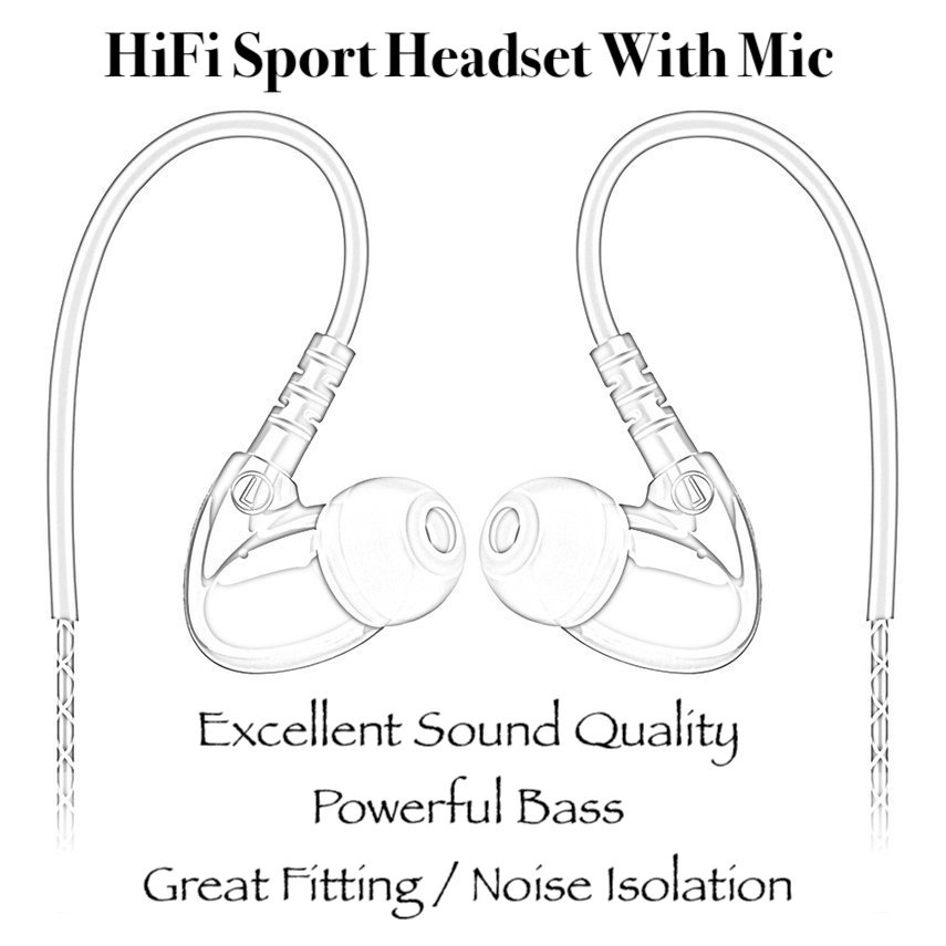 Fonge F1 HiFi Powerful Bass Headset Sport Earphone With Micorphone