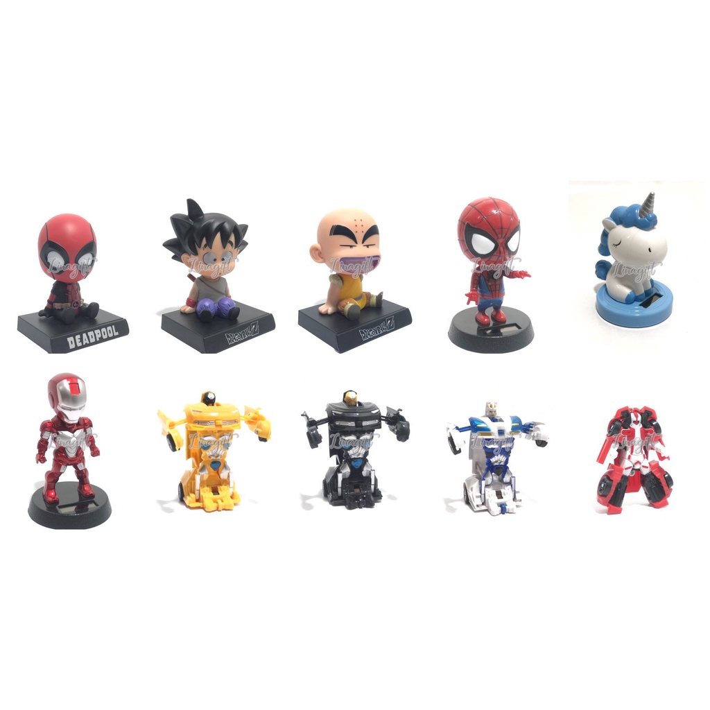 ACTION FIGUR - AVENGERS SPIDERMAN UNICORN DRAGON BALLZ TRANSFORMATION CARS MOBIL PEMADAM