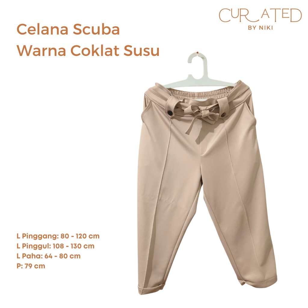 Preloved Celana Scuba Coklat Susu