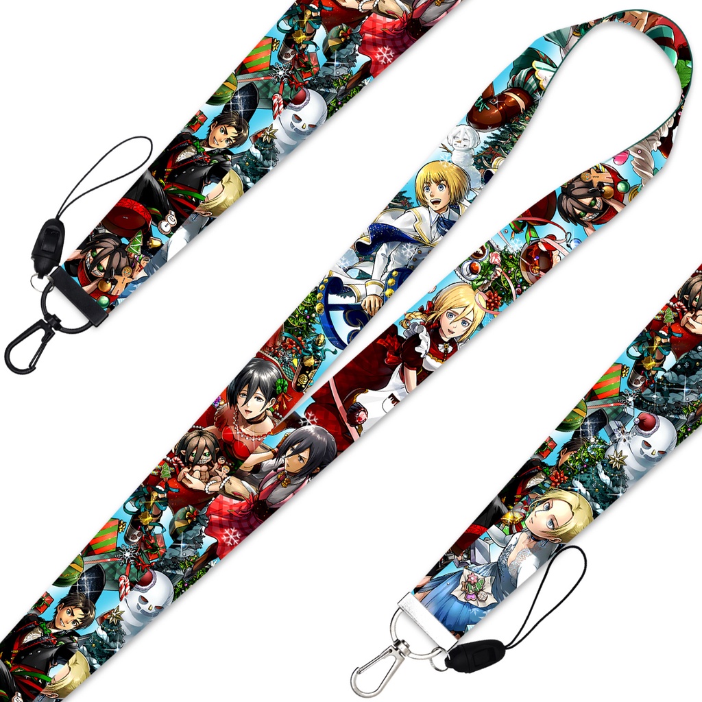 Gantungan Kunci Tali lanyard Motif attack on giant Untuk Handphone