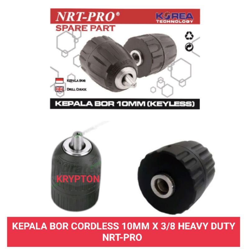 kepala bor cordles 10mm x 3/8 NRT-PRO