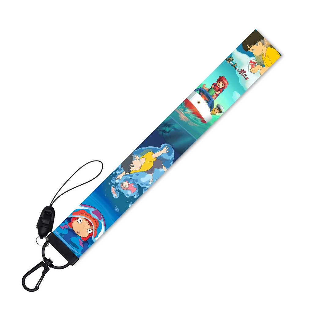 Tali lanyard Motif anime Ikan Mas Ji Bo Niu on the cliff Untuk Gantungan Kunci / Handphone