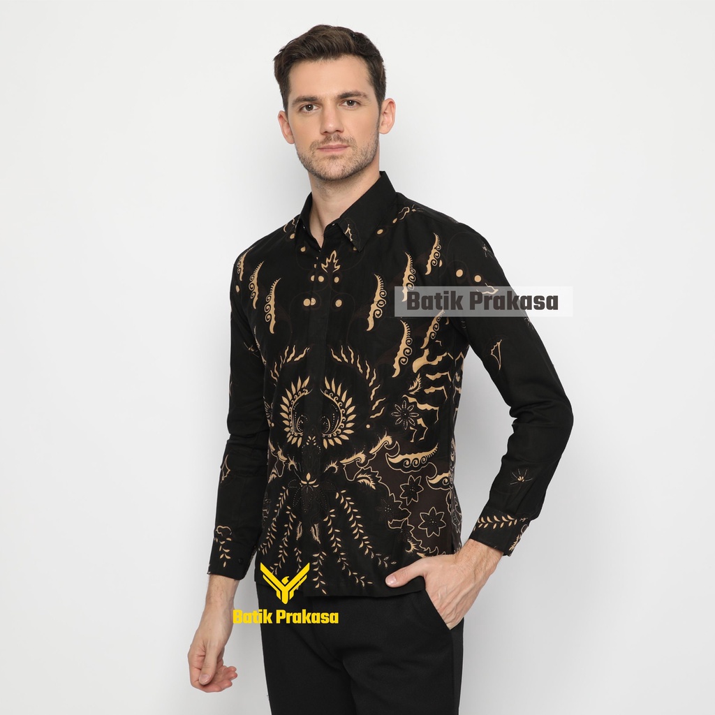 Kemeja Batik Prakasa Motif Arga Bima Slimfit Lengan Panjang Batik Solo