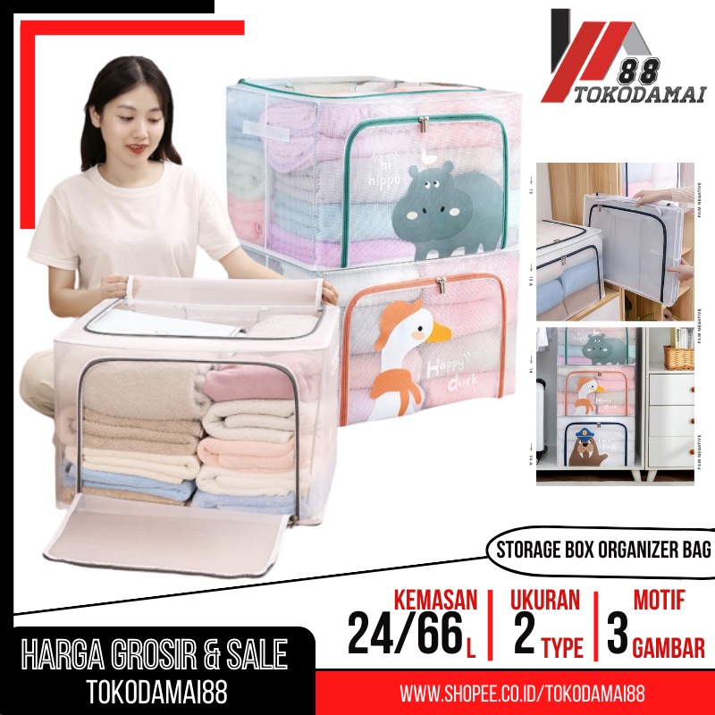 Starlight Kotak Penyimpanan Baju Serbaguna Storage Box Organizer Bag Praktis Kotak Lipat Transparan Tempat Selimut Pakaian