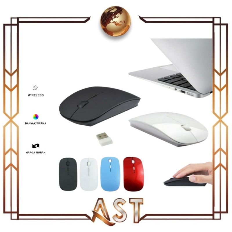 Jual Mouse Wireless Bluetooth Windows Slim Tipis Usb Automatic Optical ...