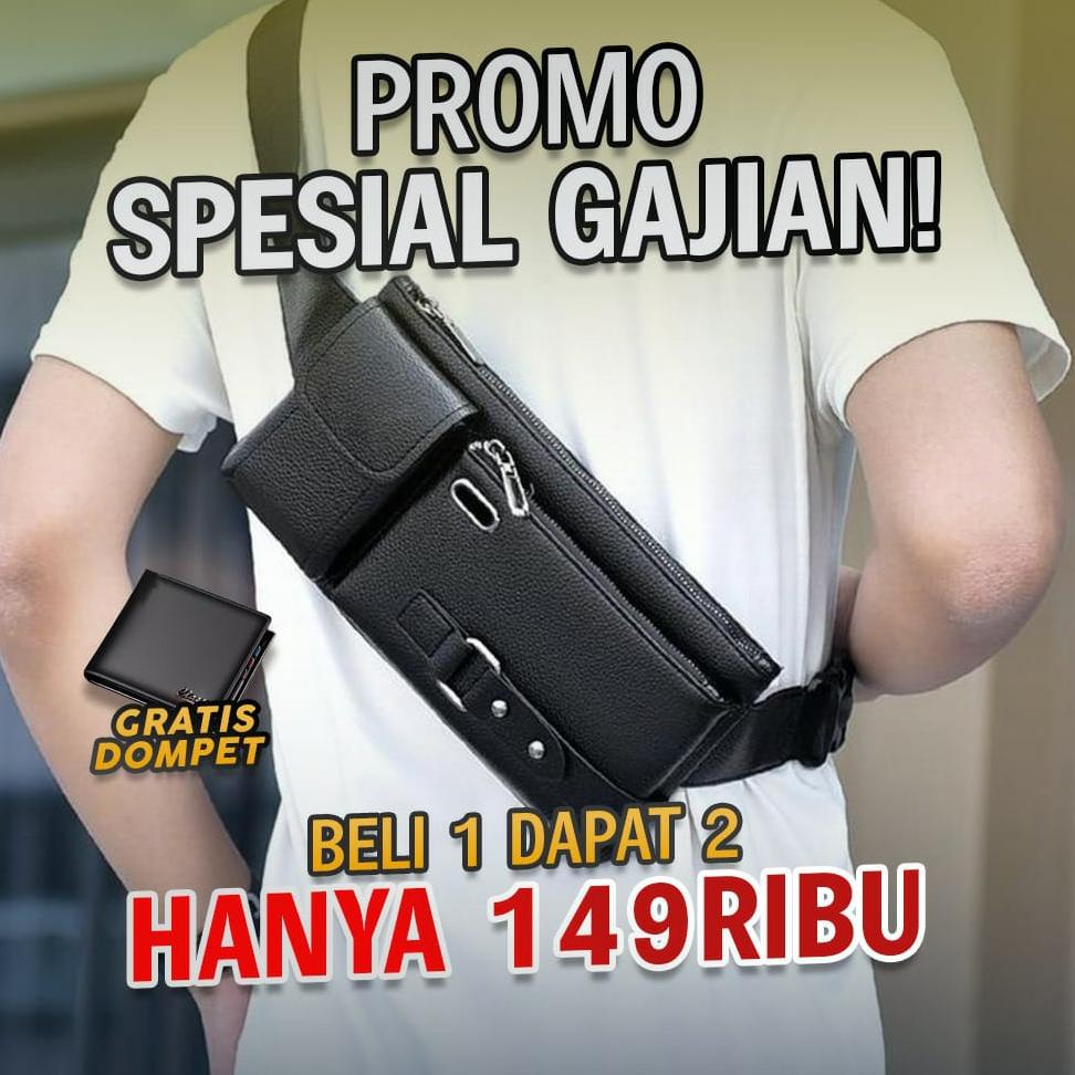 [KODE FJMCQ] Gratis Dompet Keren Tas Tali Pinggang Bahu Dada Samping Tas Slempang Selempang Waistbag