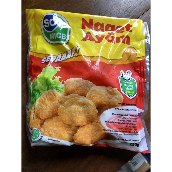 SO NICE 250 Gr Naget Ayam Chicken Nugget