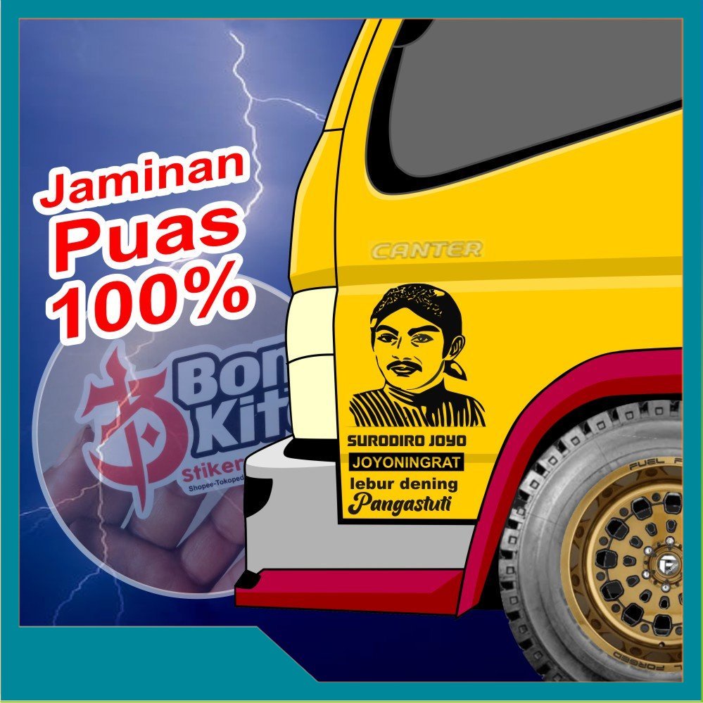 STICKER SKOTLET KACA PINTU/BODY MOBIL TRUCK/PICK UP/L300 GAMBAR SUNAN KALIJAGA