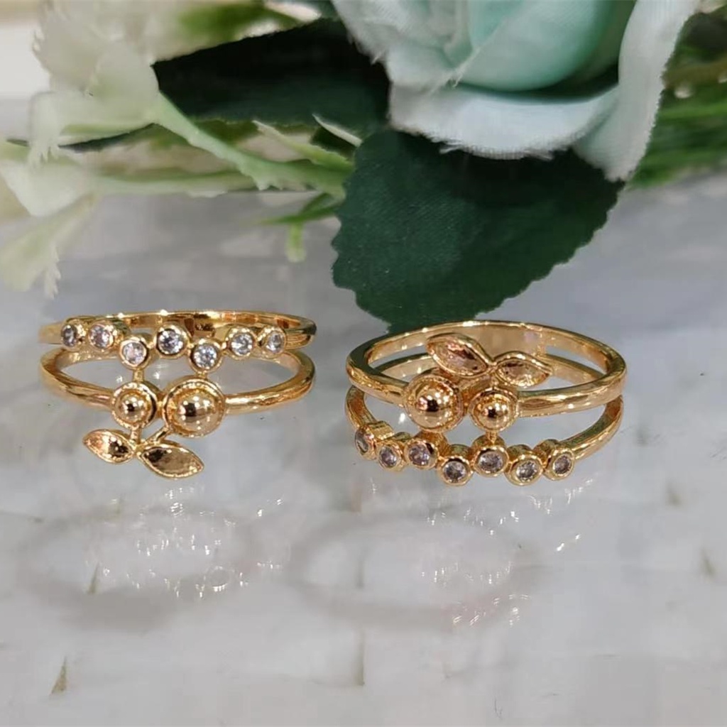 Cincin permata wanita zircon perhiasan lapis Emas 24k Gold Xuping Fashion Korean Ring Wanita Friend Gifts