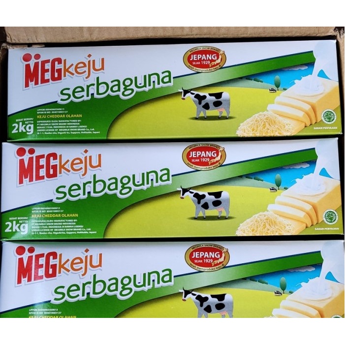

Keju merk MEG packing ori 2 kg, murah enak.