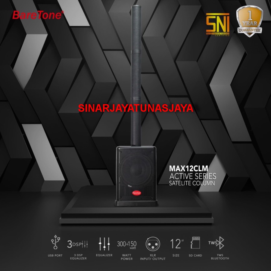 Speaker Active  Satelit BareTone MAX12CLM 12Inch ORIGINAL GARANSI RESMI FREE BONUS