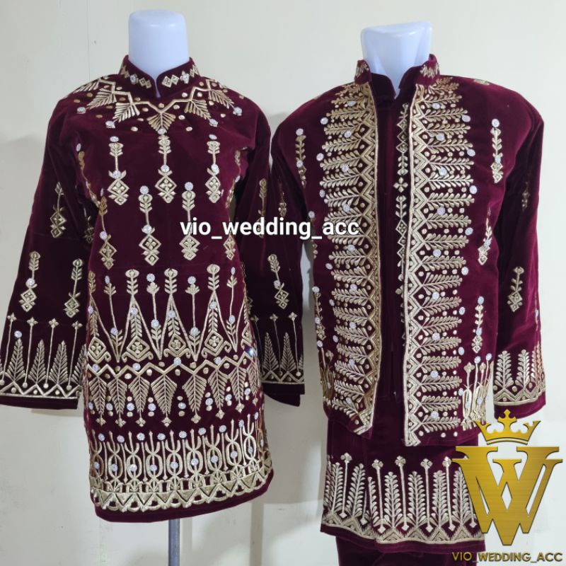 Baju pengantin bludru super Bordir