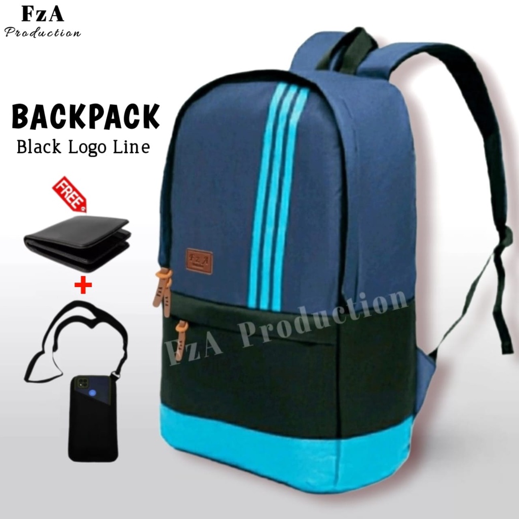 Tas Ransel Punggung Distro Casual Pria Wanita / Tas Ransel Laptop Original - FzA GRATIS Dompet Sakko HP