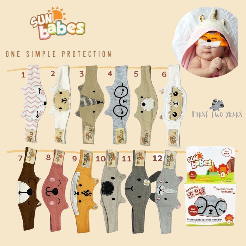 Sun Babes -  Penutup Mata Bayi Seri Karakter / Baby Eye Mask